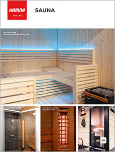 Titelseite Harvia Fertig Sauna Katalog 2023-2024