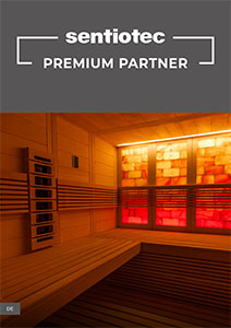 Titelseite Sentiotec Saunen Katalog Premium Partner 2023-2024