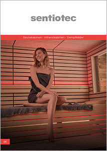 Titelseite Sentiotec Sauna Infrarot dampf Katalog 2023-2024